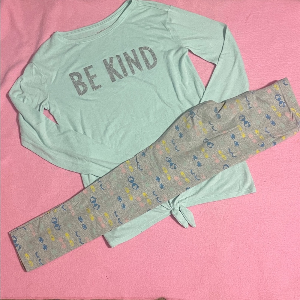 Be kind long sleeve and legging set - Mint and Gray